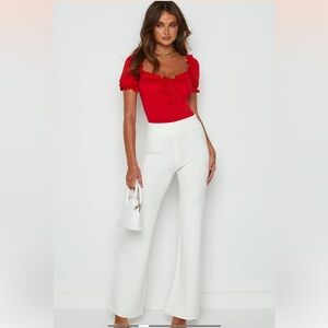 Beginning Boutique Eve Pants in White Size Medium